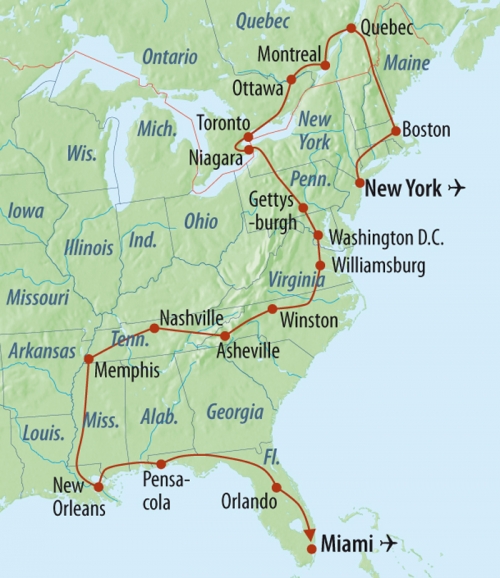 Kanada/USA Rundreise: Amerikas Ostküste New York - Miami - MESO Reisen
